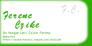 ferenc czike business card